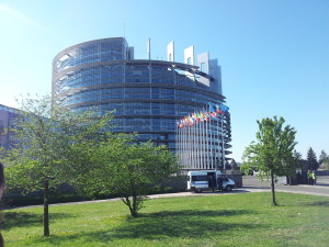 European parlament seen from the outside.
